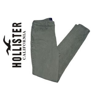 Hollister High Rise Super Skinny Classic Stretch Army‎ Green Pants - Size 5R